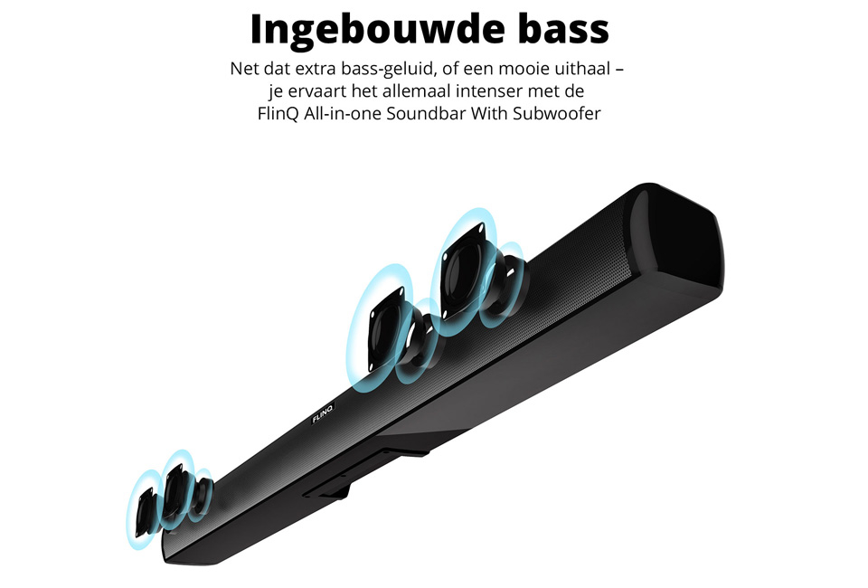 Draadloze soundbar met ingebouwde subwoofers