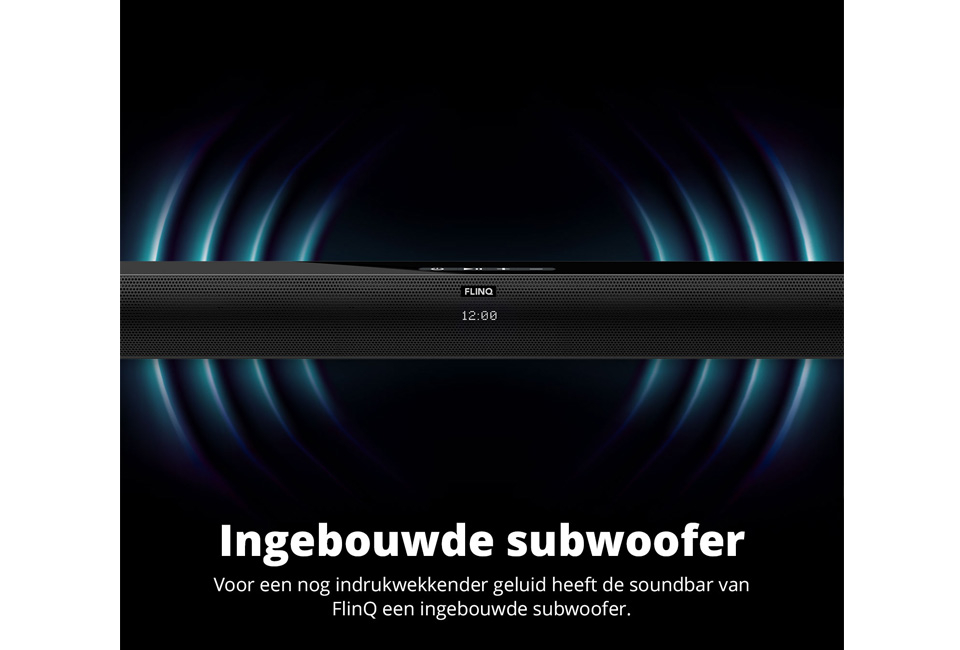 Draadloze soundbar met ingebouwde subwoofers