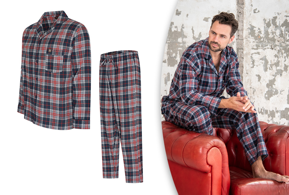 Pijama de franela para hombre