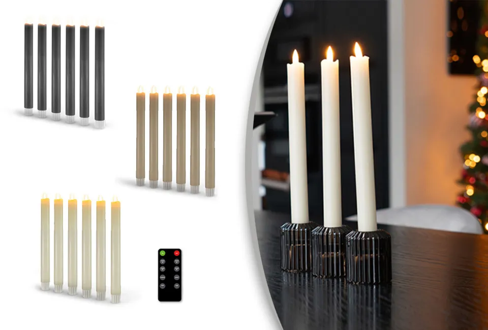 Lot de 6 bougies LED avec t&eacute;l&eacute;commande