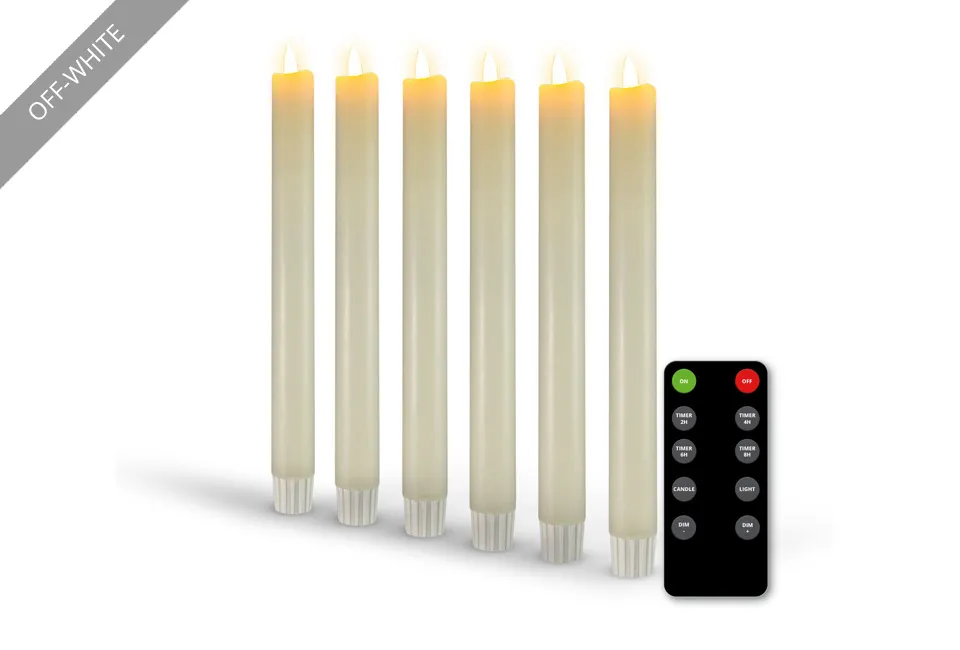 Lot de 6 bougies LED avec t&eacute;l&eacute;commande