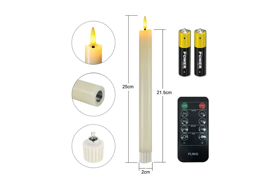 Lot de 6 bougies LED avec t&eacute;l&eacute;commande