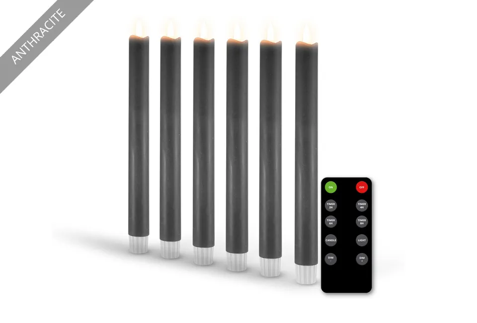 Lot de 6 bougies LED avec t&eacute;l&eacute;commande