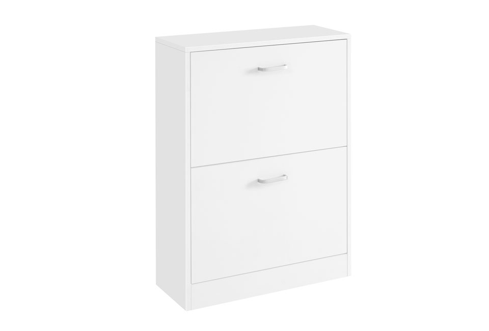 Compact shoe cabinet with 2 drawers