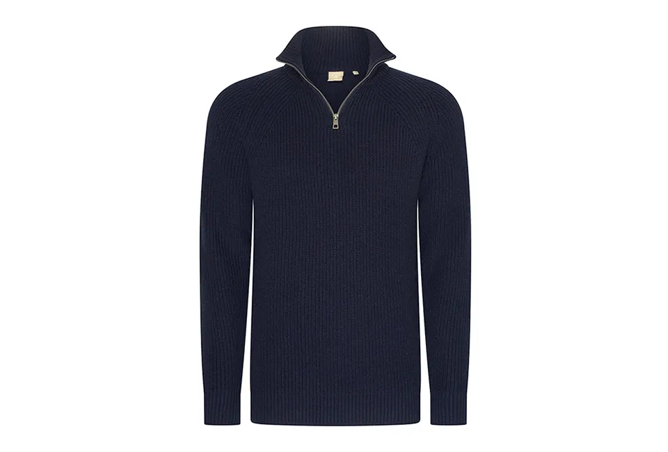 Elegante jersey con cuello alto y cremallera