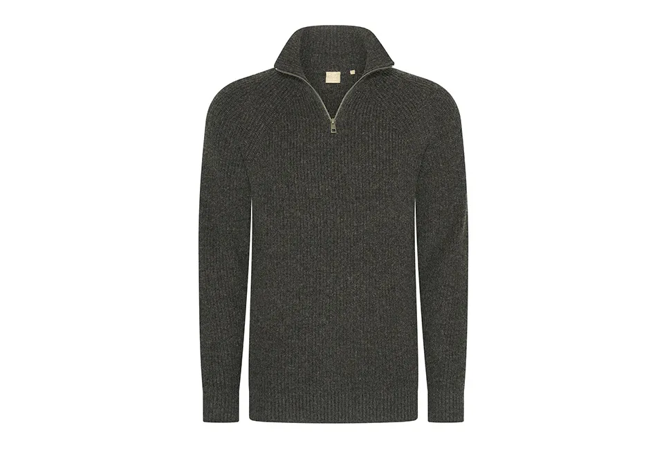 Elegante jersey con cuello alto y cremallera