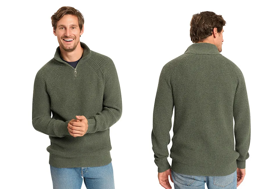 Elegante jersey con cuello alto y cremallera
