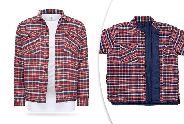 Camisa de xadrez para homem, forrada e maravilhosamente quente