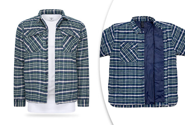 Camisa de xadrez para homem, forrada e maravilhosamente quente