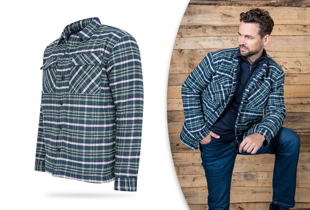 Camisa de xadrez para homem, forrada e maravilhosamente quente