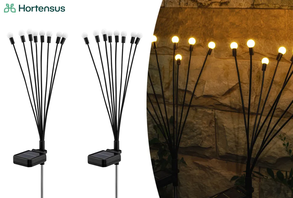 Set di 2 lampade da giardino Firefly a energia solare