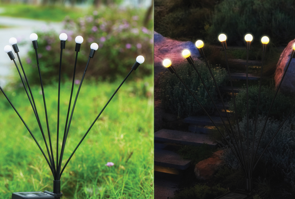 Set mit 2 solarbetriebenen Firefly Gartenlampen