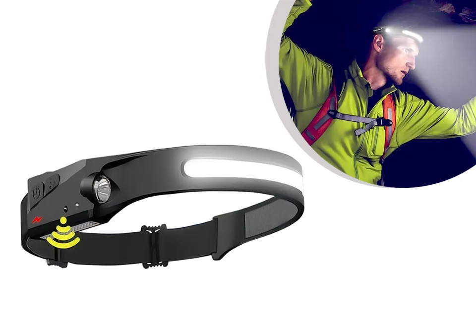 Rechargeable bright 2-in-1 headlamp with motion sensor