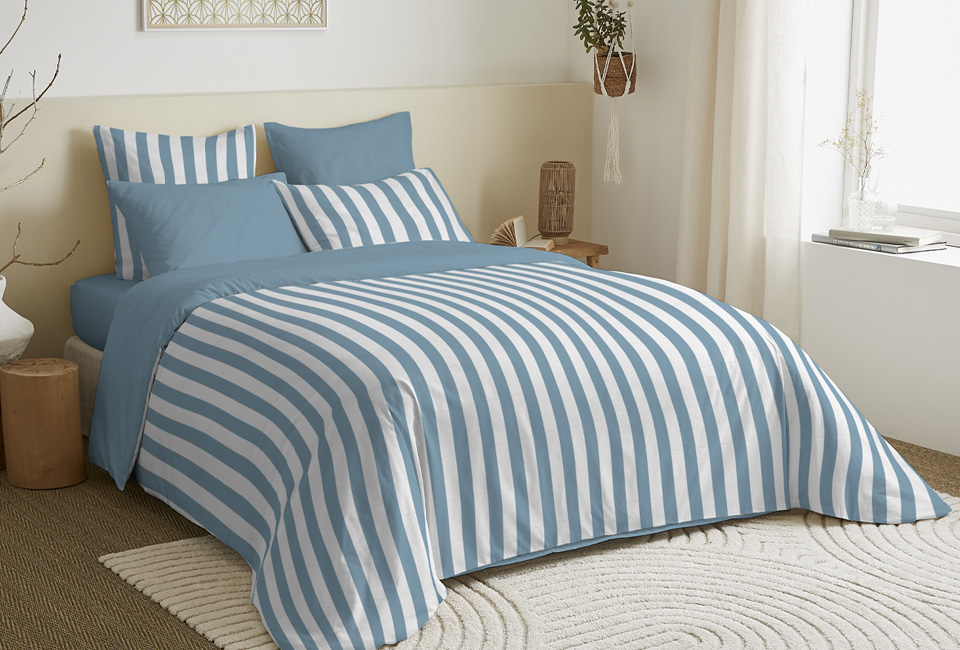 Cotton duvet covers with free matching fitted sheet