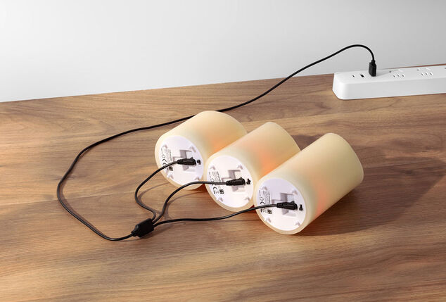 Set of 3 rechargeable candles