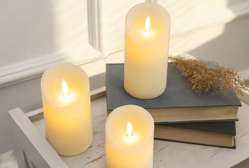 Lot de 3 bougies rechargeables