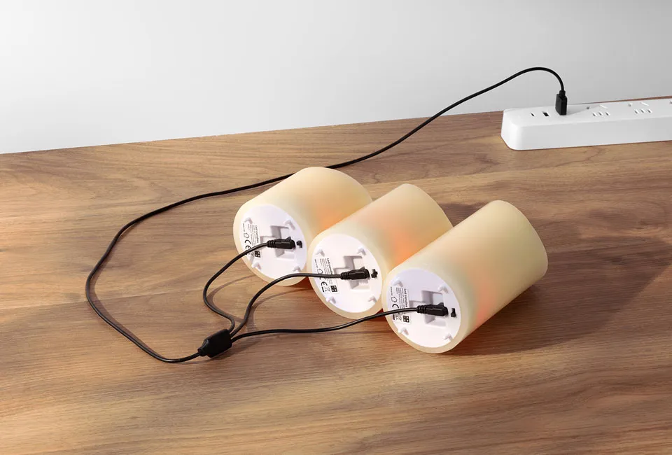 Lot de 3 bougies rechargeables