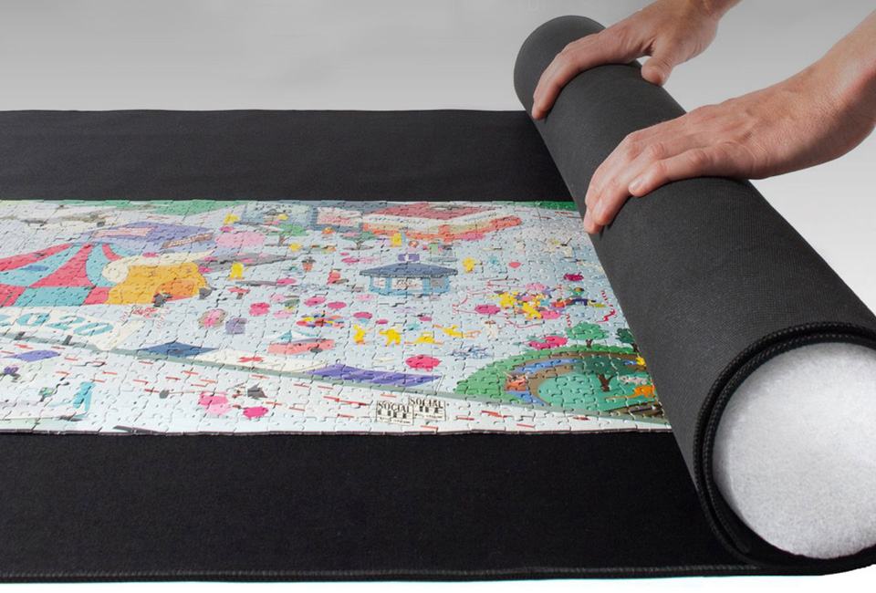 Tapis puzzle enroulable