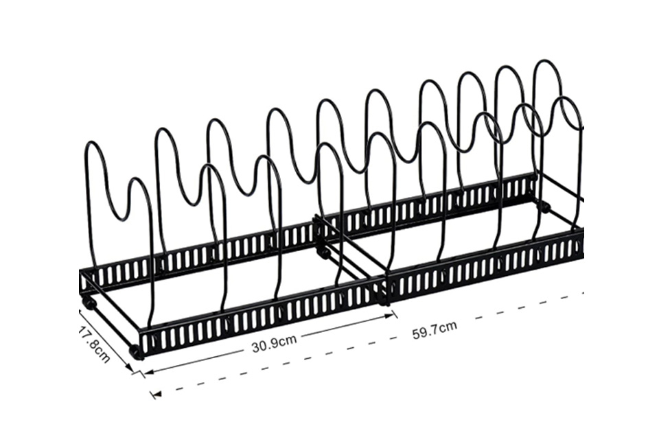Organisateur t&eacute;lescopique pour casseroles et po&ecirc;les XL