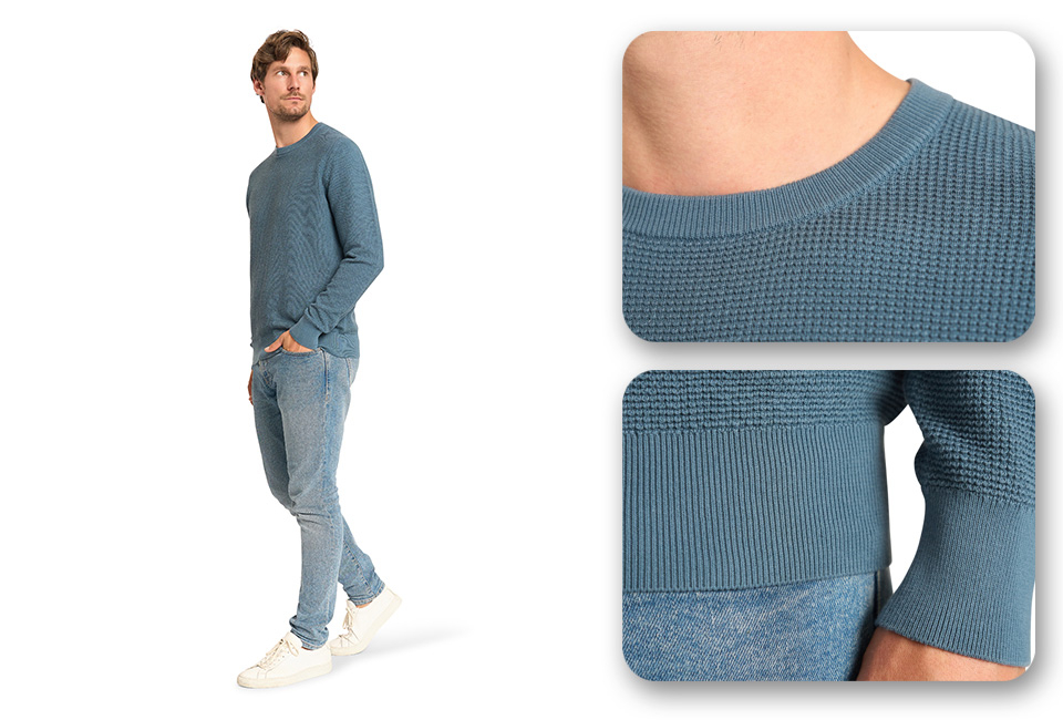 Herenpullover met wafelpatroon