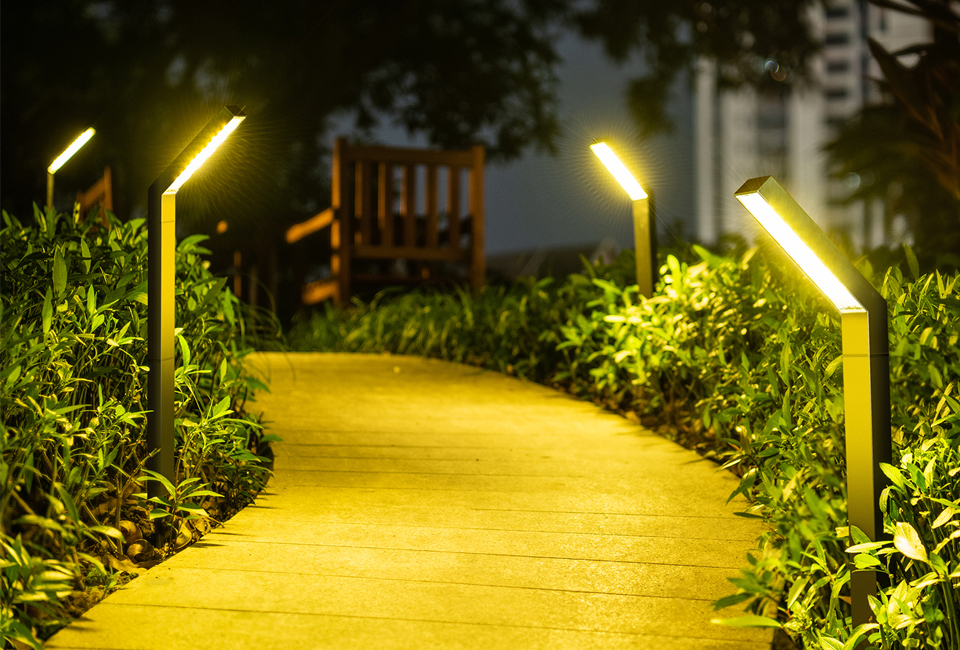 Set van 2 aluminium tuinlampen op zonne-energie