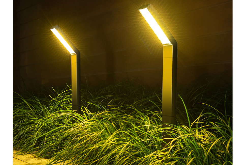 Set van 2 aluminium tuinlampen op zonne-energie