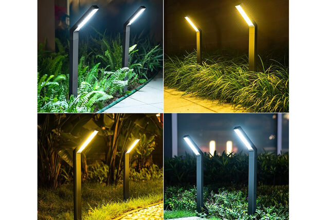 Set van 2 aluminium tuinlampen op zonne-energie