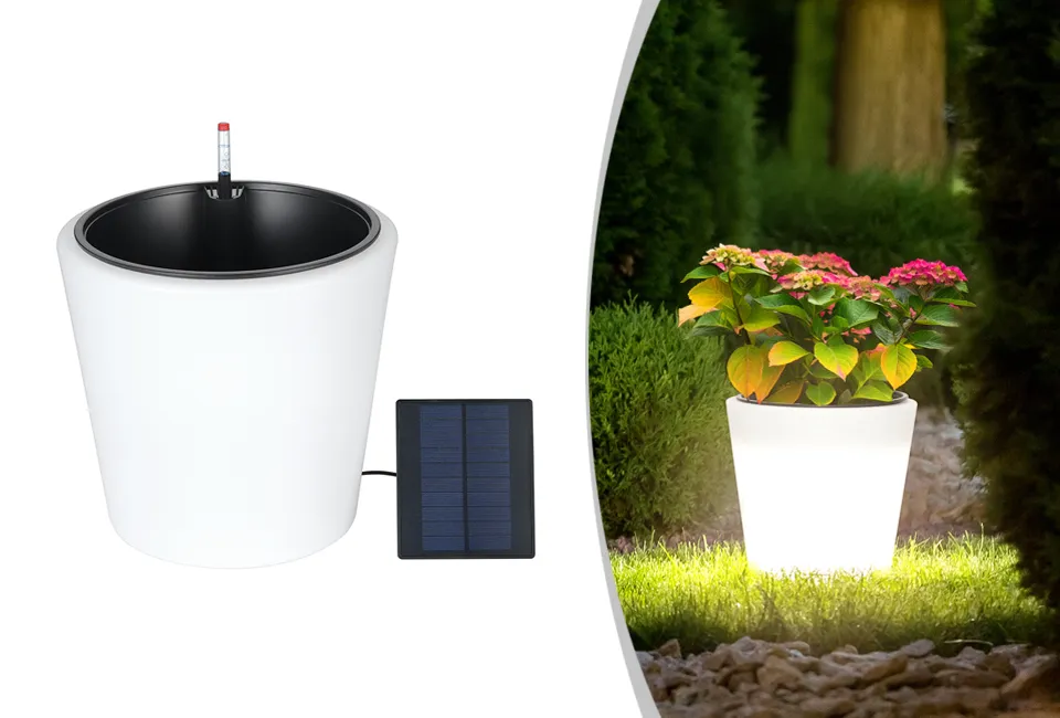 Plantenpot met LED verlichting en irrigatiesysteem