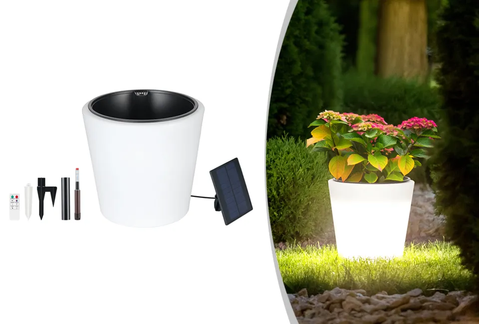 Plantenpot met LED verlichting en irrigatiesysteem