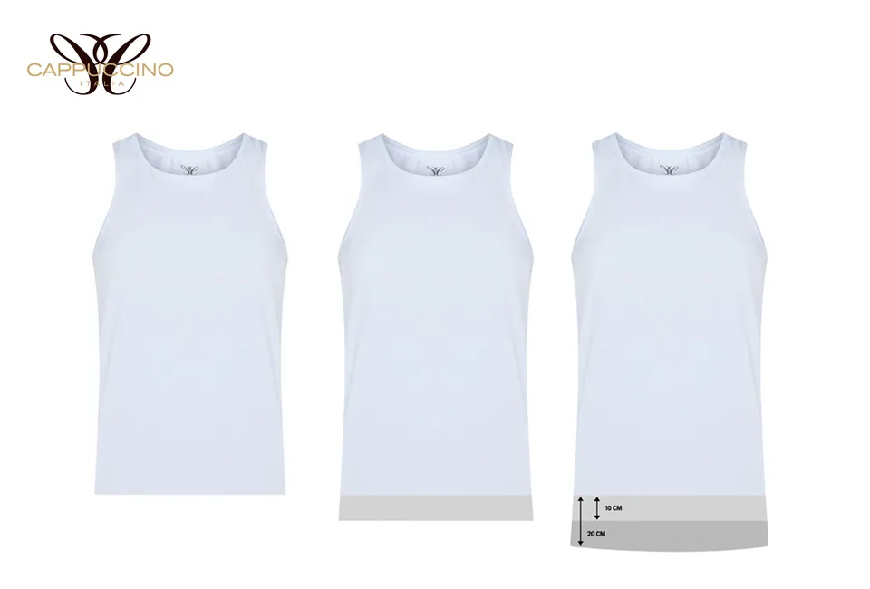 Set of 3 extra long undershirts for men