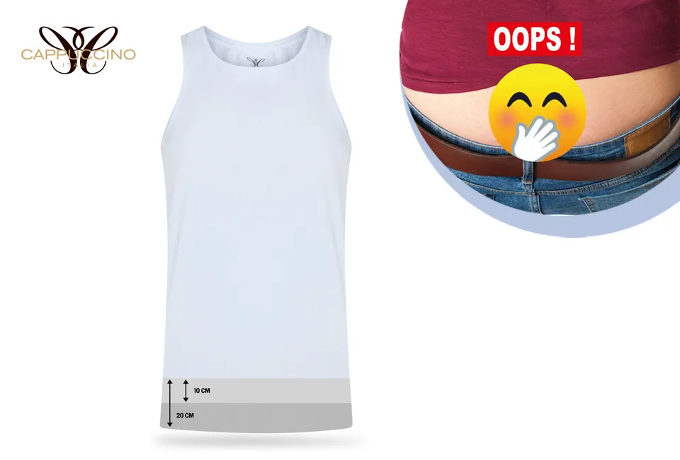 Set of 3 extra long undershirts for men
