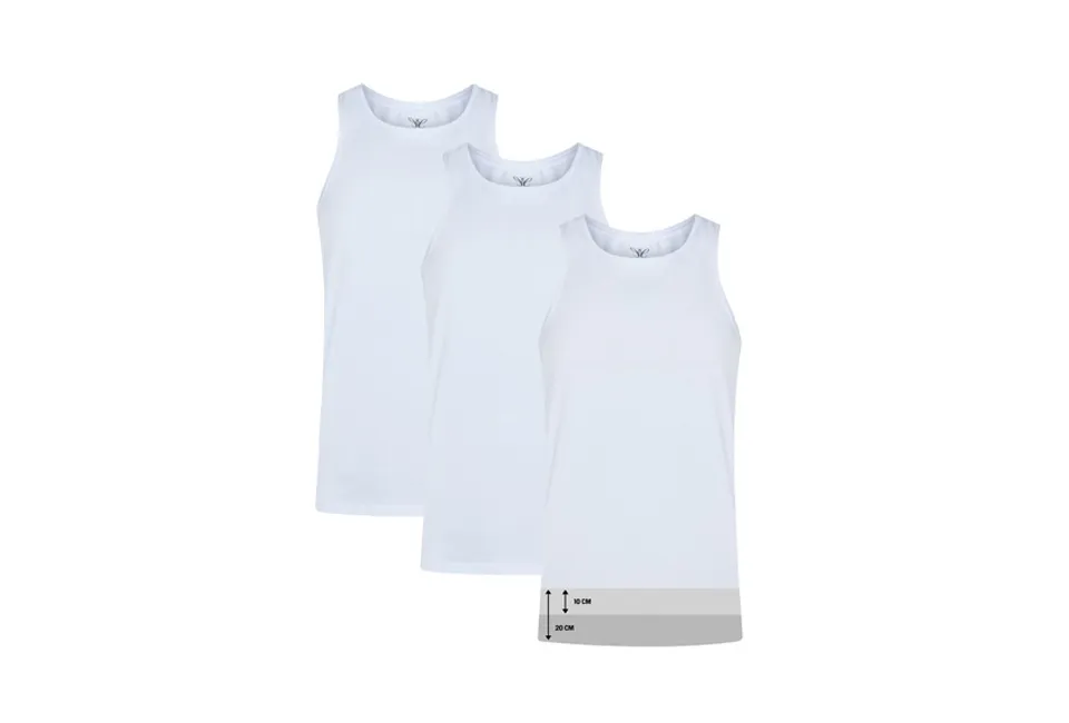 Set of 3 extra long undershirts for men