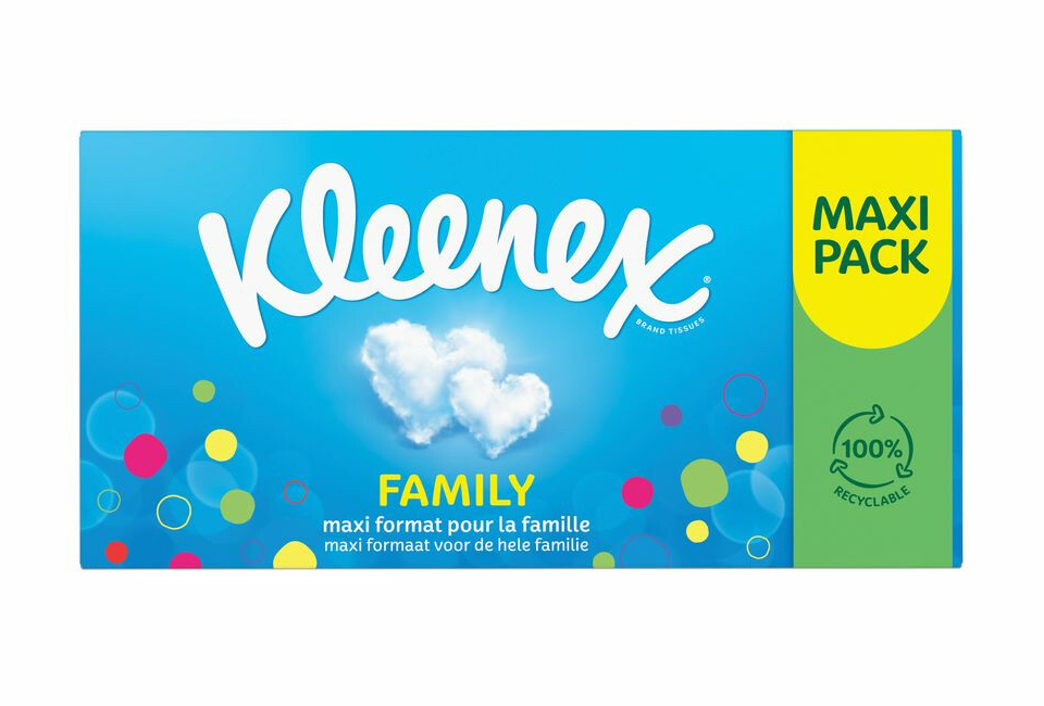 Vorteilspackung mit 10 Schachteln Kleenex Papiertaschent&uuml;cher