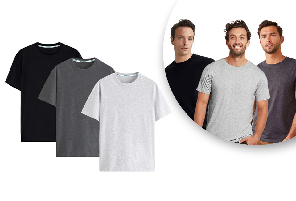 Set of 6 cotton T-shirts with short and long sleeves