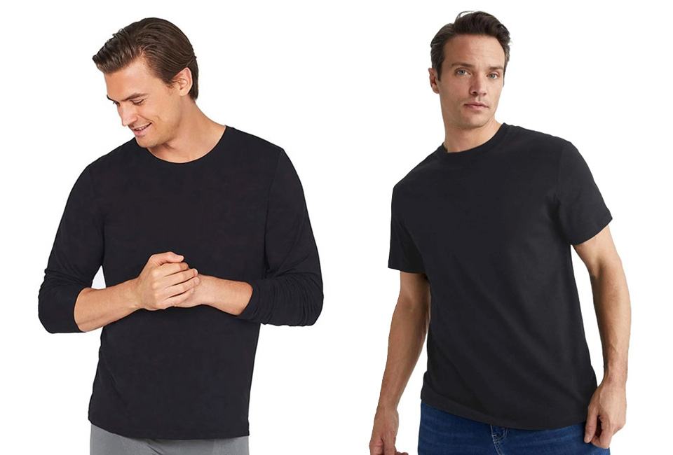 Set of 6 cotton T-shirts with short and long sleeves