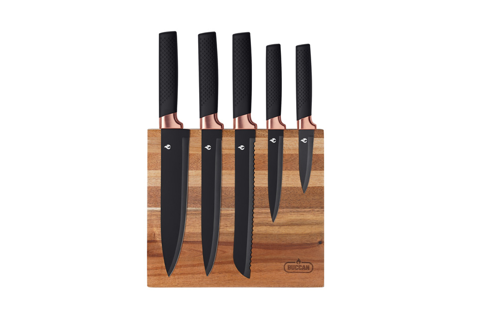 Set de 6 couteaux avec support magn&eacute;tique