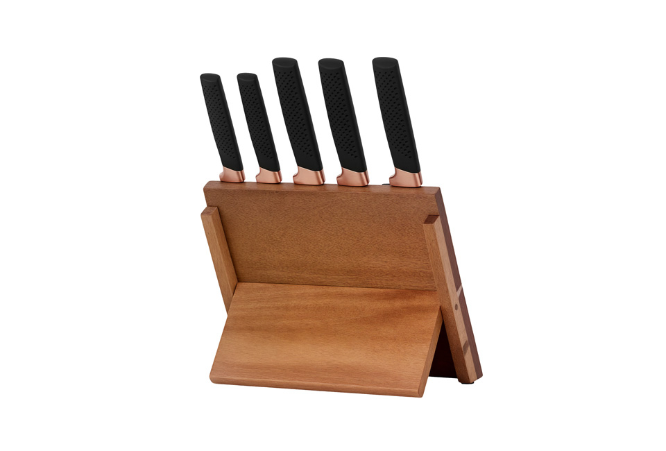 Set de 6 couteaux avec support magn&eacute;tique