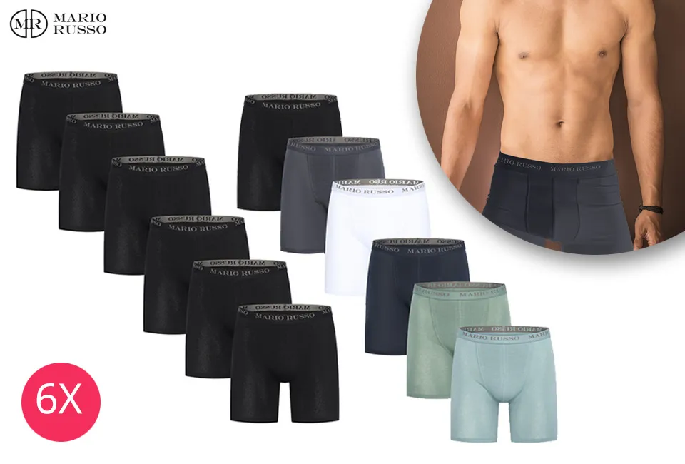 Set von 6 extra langen Premium Boxershorts