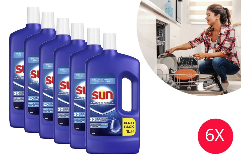 Sun Perfect Shine -huuhteluaine, 6 x 1 litra