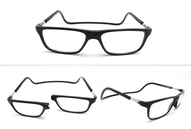 Reading glasses with magnetic closure