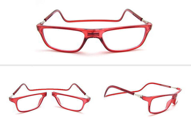 Reading glasses with magnetic closure