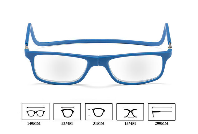 Reading glasses with magnetic closure
