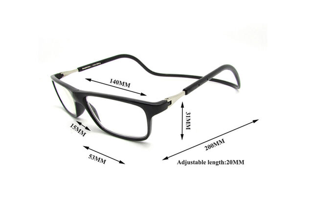 Reading glasses with magnetic closure