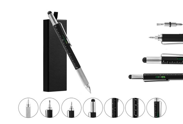 Penna multifunzione 6 in 1: 1 + 1 gratis