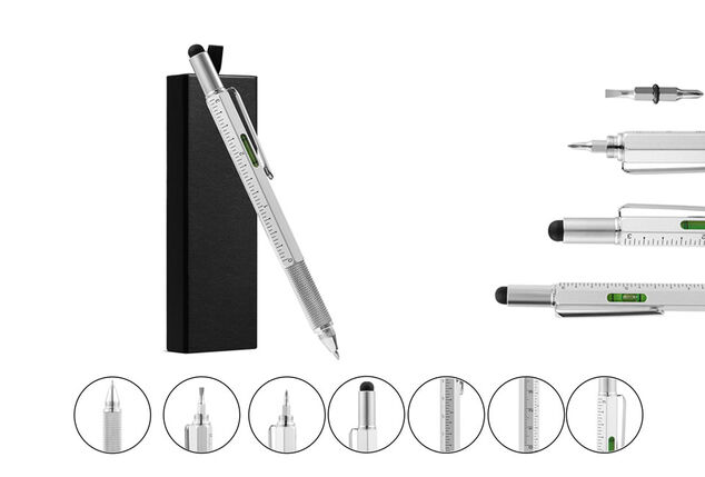 Penna multifunzione 6 in 1: 1 + 1 gratis