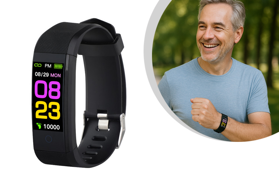 Bracelet de fitness intelligent avec &eacute;cran couleur