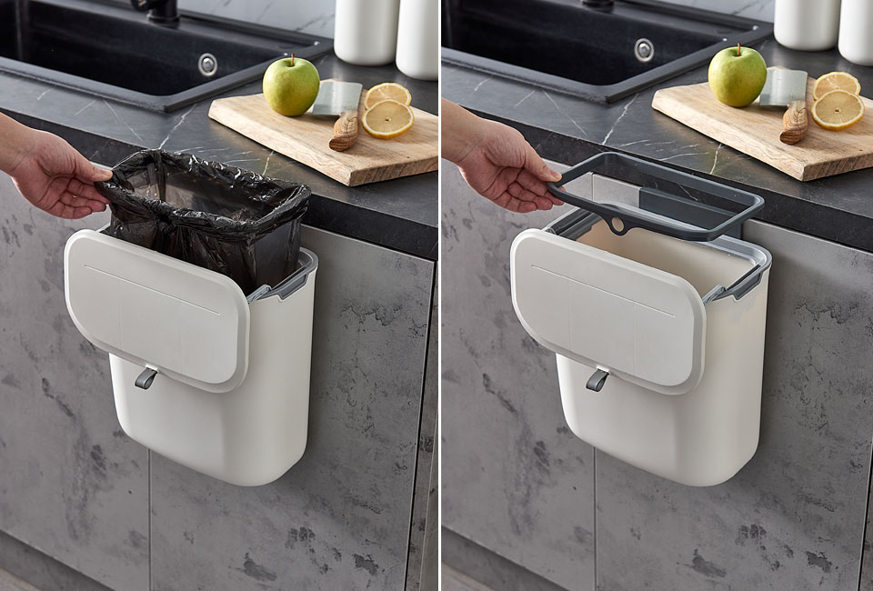 Poubelle de cuisine pratique de 7,7 litres