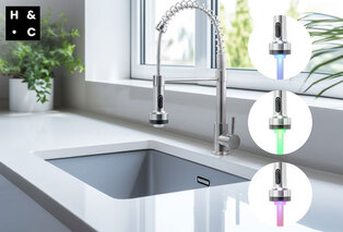 Robinet de cuisine avec éclairage LED et douchette extractible