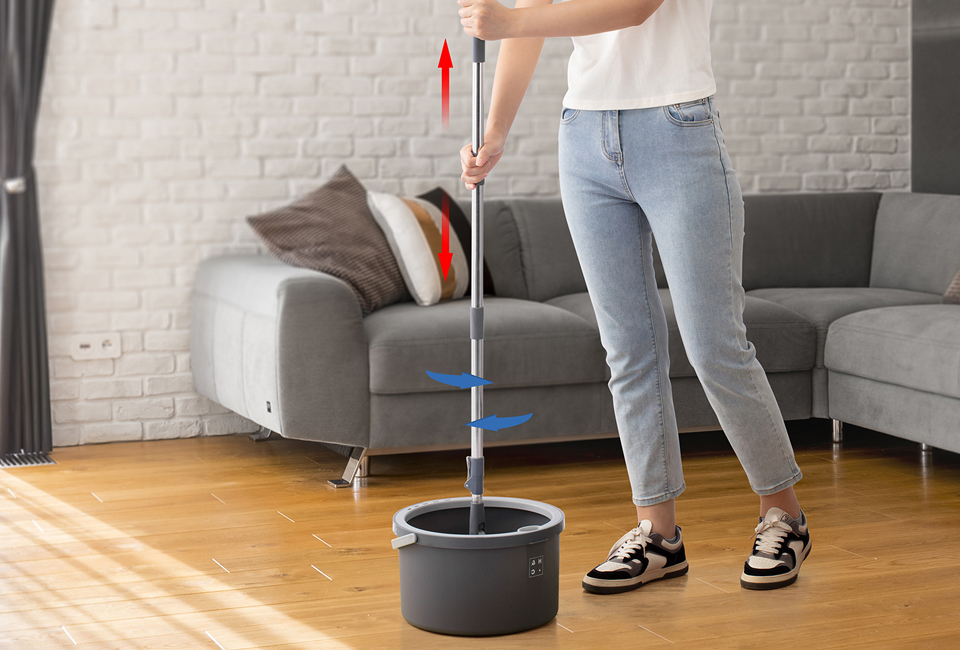 Syst&egrave;me de nettoyage spin mop