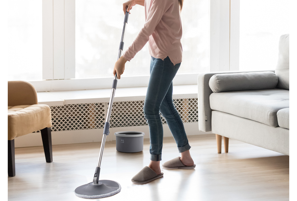 Syst&egrave;me de nettoyage spin mop